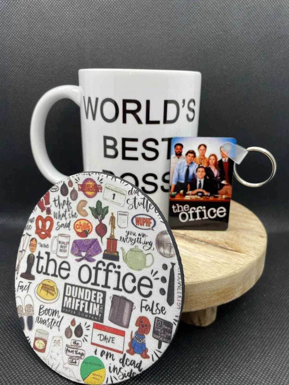 🎁 Coffret Mug – Mug + Porte-clés + Dessous de Tasse – The Office 📄☕